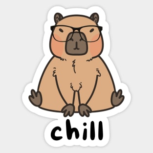 Chill Capybara Wearing Glasses Sticker